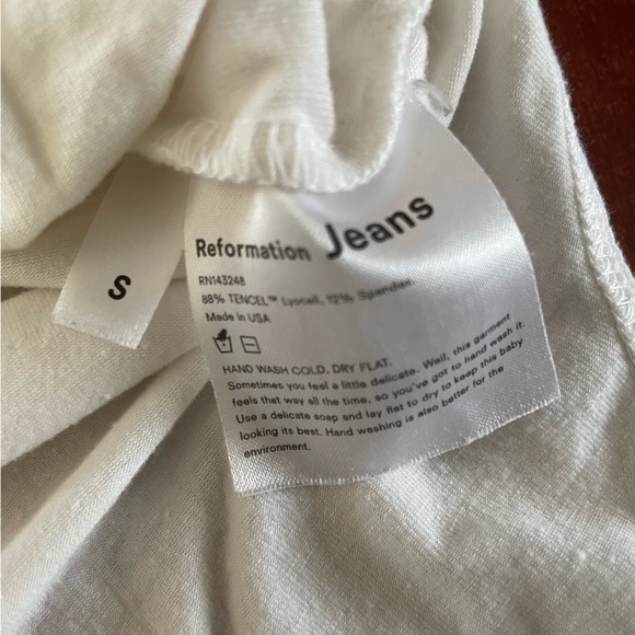 Reformation One Piece Bodysuit Women’s Small Cream Short Sleeves Pullover Knit - Picture 9 of 15